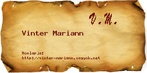 Vinter Mariann névjegykártya